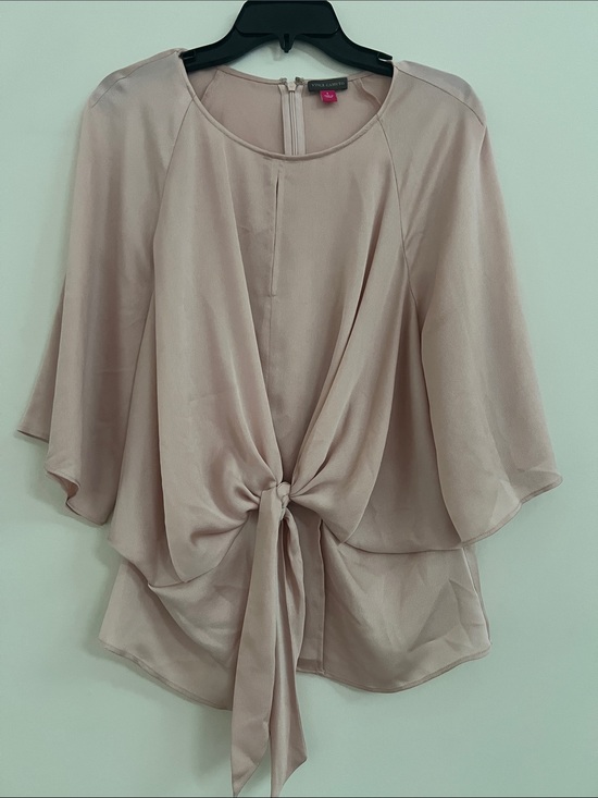 Vince Camuto Tops - Vince Camuto Dusty Blush Tie-Front Chiffon Blouse